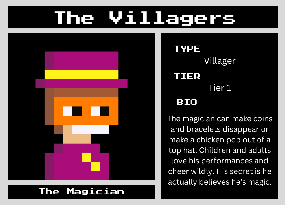 The Magician biography card